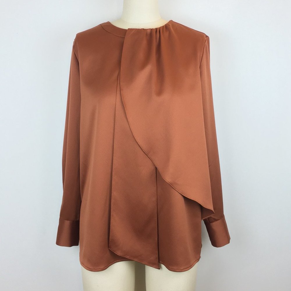 H Halston Satin Layered Blouse - New